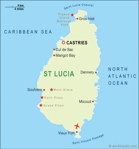 St Lucia Map