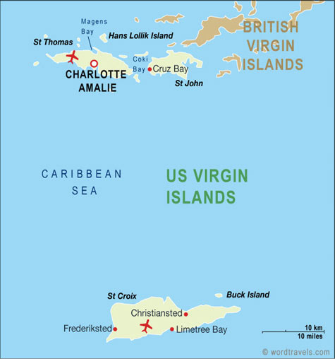 US Virgin Islands Map